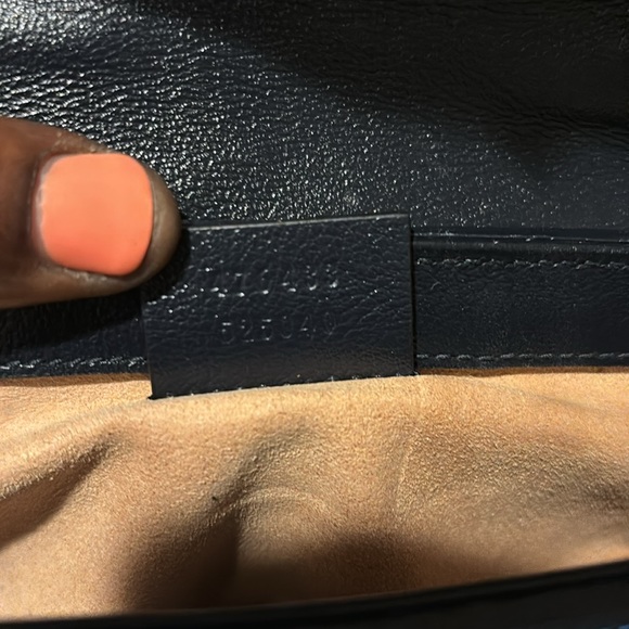 Gucci Gg Marmont Flap Bag Diagonal Quilted Gg Canvas Super Mini Blue. - Picture 7 of 8